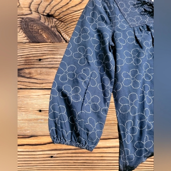 Madewell Quilted Tie Front Bib Dress in Indigo Floral - Picture 3 of 7